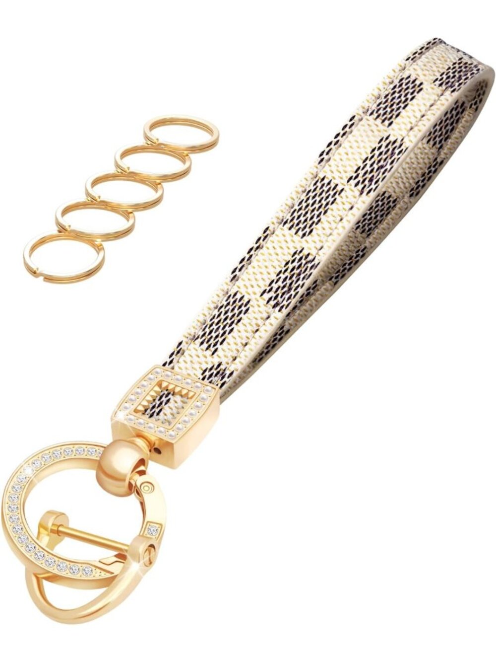 Stylish Leather Wristlet Keychain for Home & Car Keys - Durable & Chic Accessory